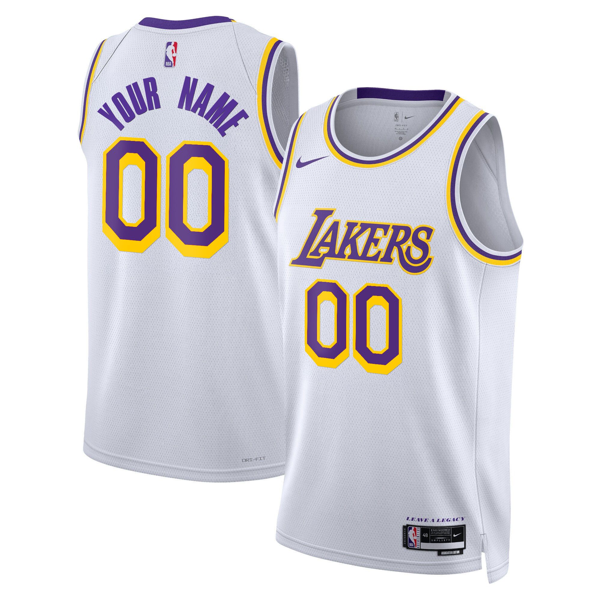 Men Los Angeles Lakers White 2025 Nike Swingman Custom NBA Jersey